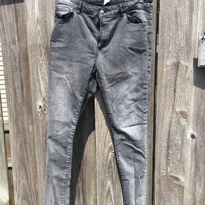 H & M skinny gray distressed jeans